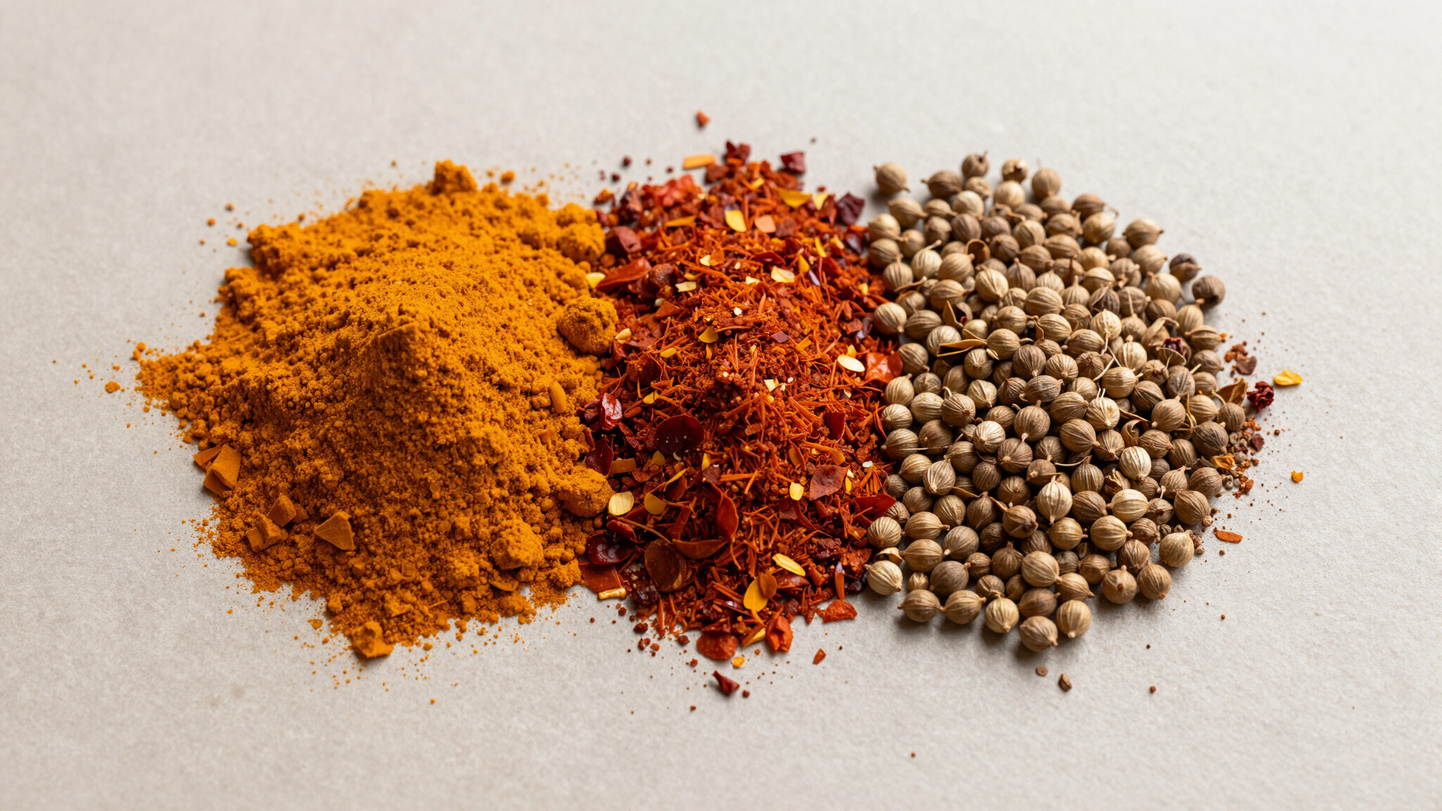 Aromatic spices including star anise and turmeric